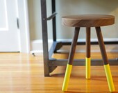 Dining Stool - Black Walnut / Kitchen / Bedroom / Side Table / End Table / Three-Legged / Minimal / Modern