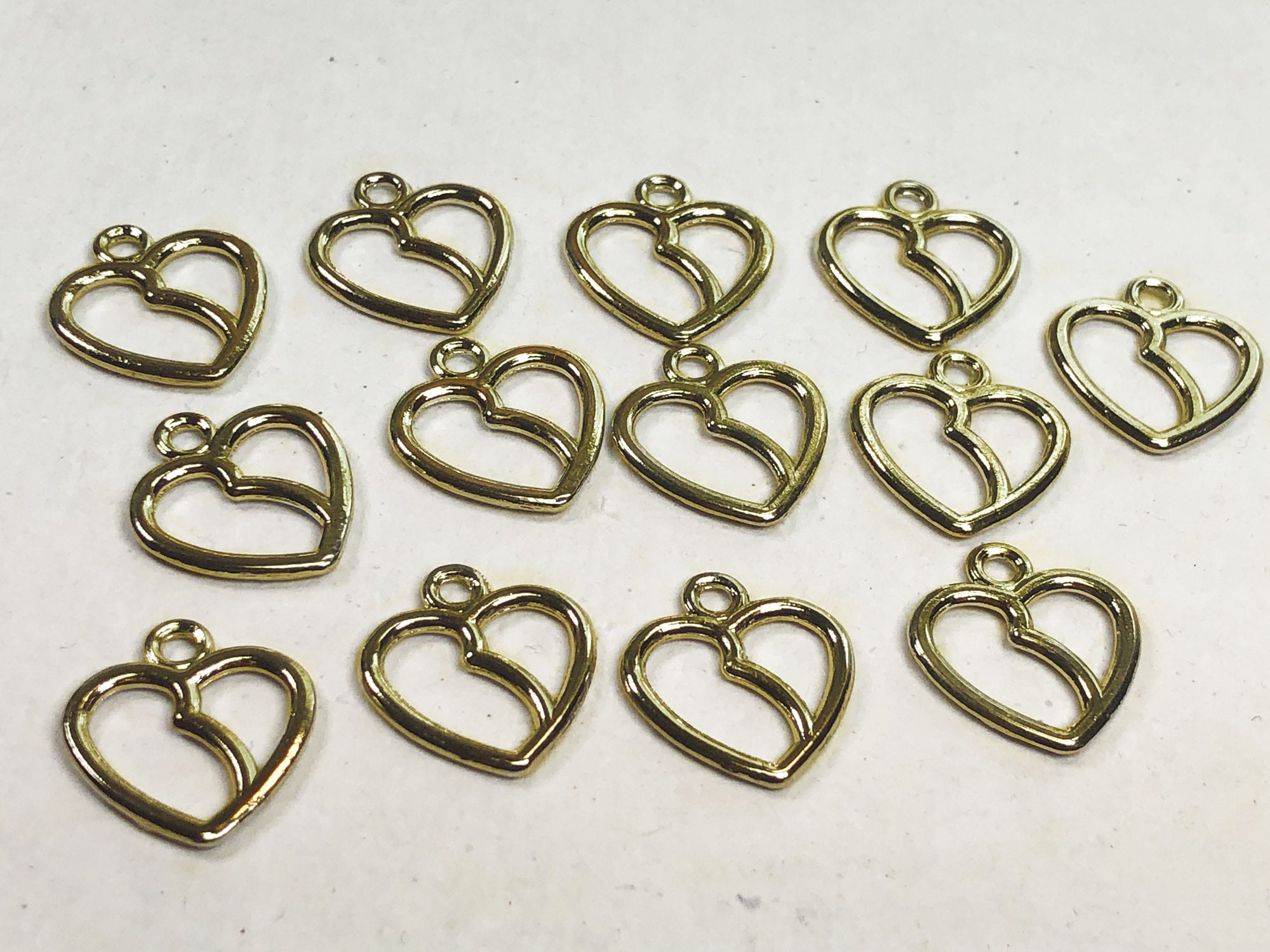 Gold Heart Charms Pack