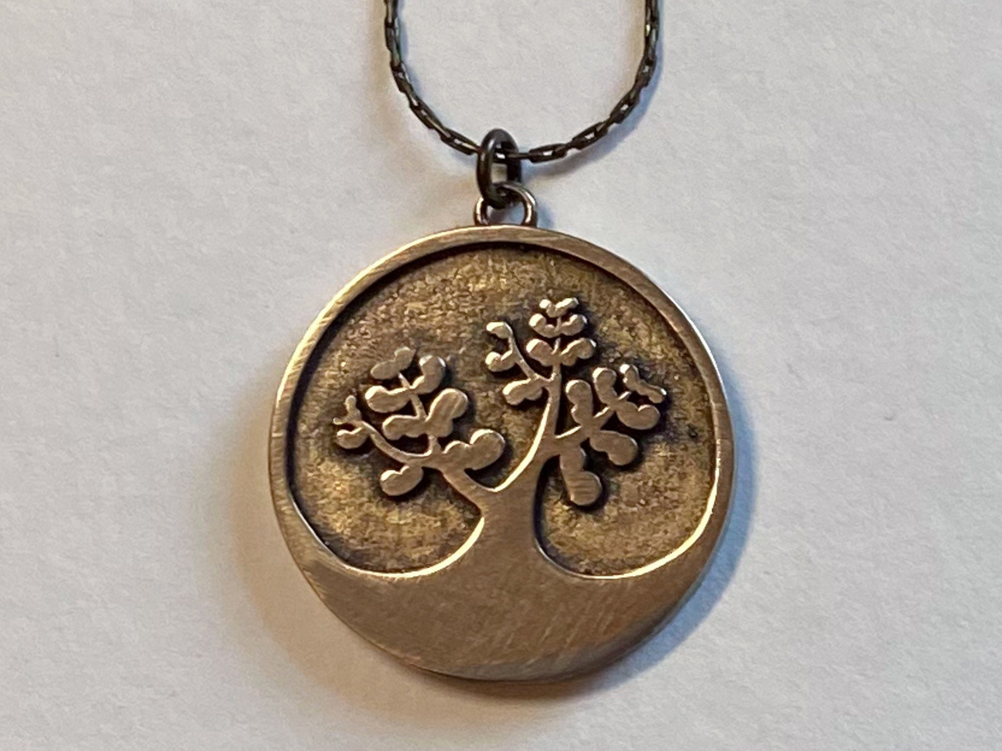 Tree of Life Kidneys Bronze Medallion Necklace