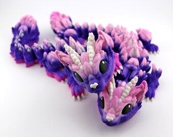 Articulated Cat Dragon Figurine: Flexible Rainbow Fantasy Creature