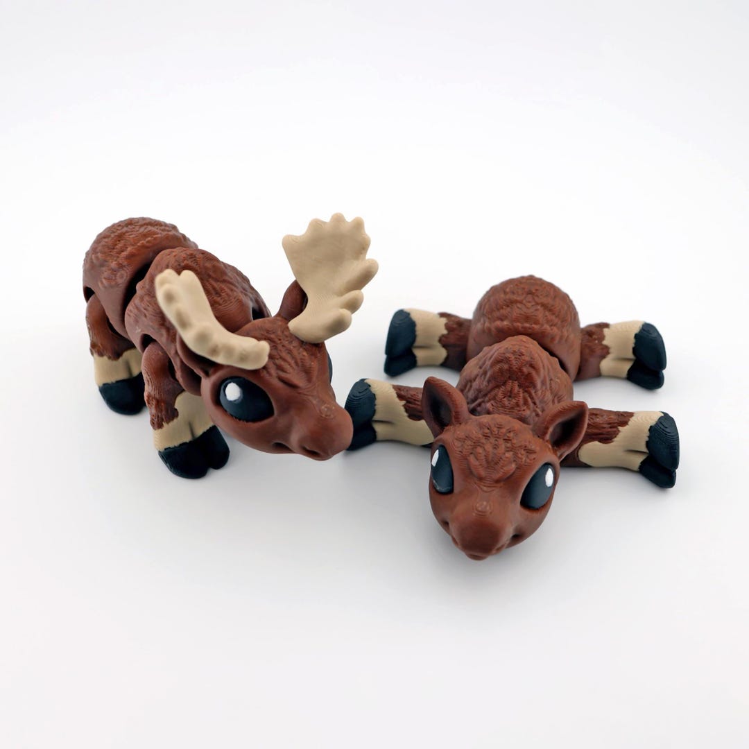 Tiny Articulated Moose Figurine – Mini Holiday Season Collectible Gift ...