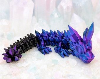 Articulated Crystal Dragon: 3D Printed Poseable Fantasy Figurine