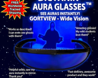 Official DICYANIN AURA GLASSES Wideview crystal healing reading paranormal psychic uv torch detector evp haunted doll goggles ghost hunting