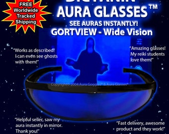 Official DICYANIN AURA GLASSES Wideview emf ghost hunting reading paranormal psychic uv torch detector meter haunted doll goggles weird rare