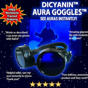 Official DICYANIN AURA GOGGLES auras crystal healing reading psychic tarot angel cards haunted occult wicca reiki chakras meditation emf evp image 1