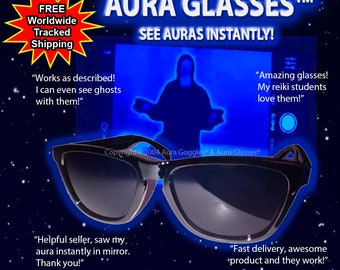 AURA GLASSES dicyanin style see auras chi crystal healing reading paranormal equipment psychic uv torch detector meter haunted doll goggles