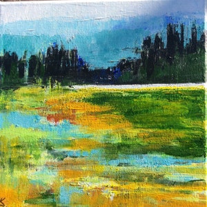 California landscape summer original painting acrylic