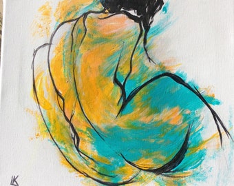 Nude Woman Painting - Etsy