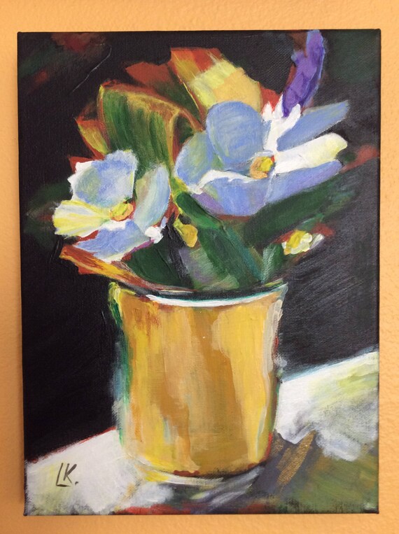 flowers in a vase fail original abstract painting acrylic etsy painting fail