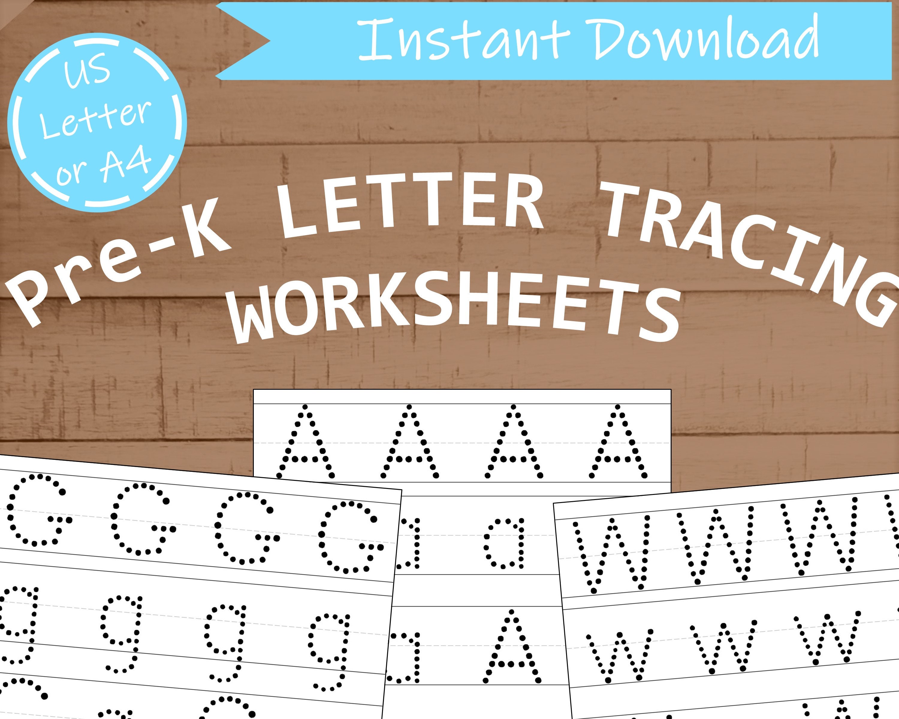 pre k worksheet letter tracing printable alphabet tracing etsy