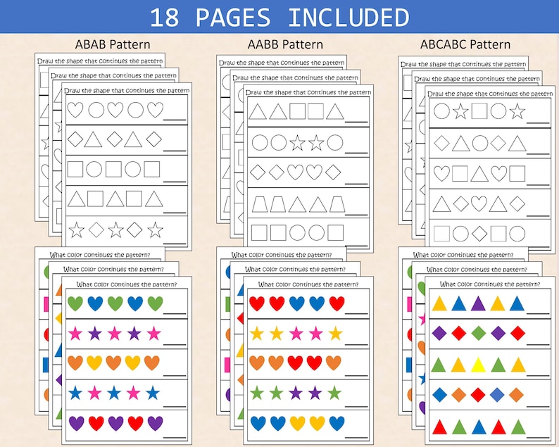 Buy Prek Worksheet Patterns Shape and Color Patterns Online in India