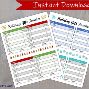 Printable Holiday Gift Tracker | Christmas List | Christmas Gift Log