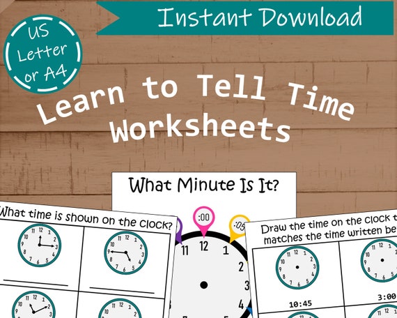 learn to tell time worksheet what time is it clock etsy ireland