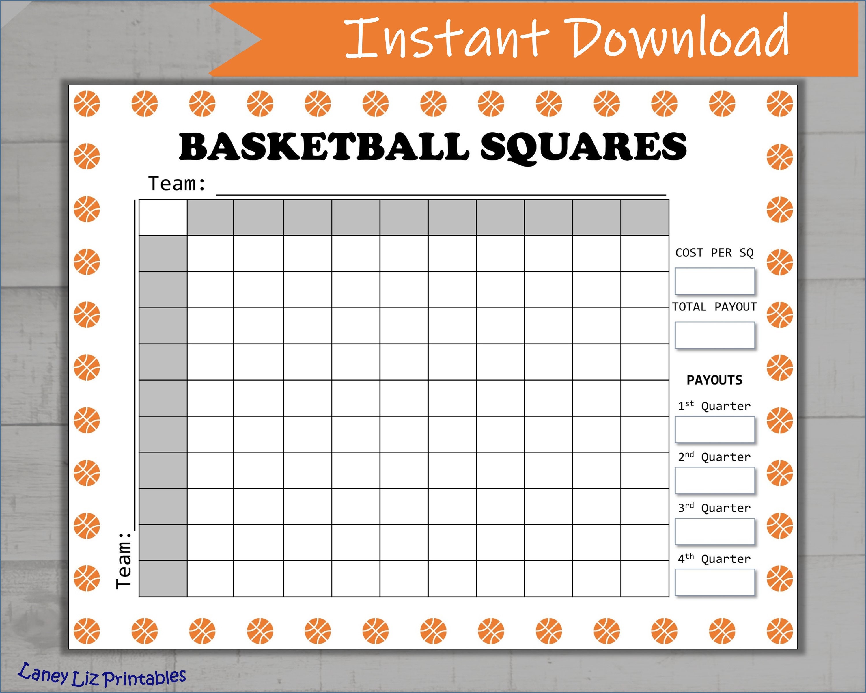 Basketball Squares Printable Grid Sports Pool College Ball Etsy Basketball Squares Printable Grid Sports Pool College Ball Etsy
