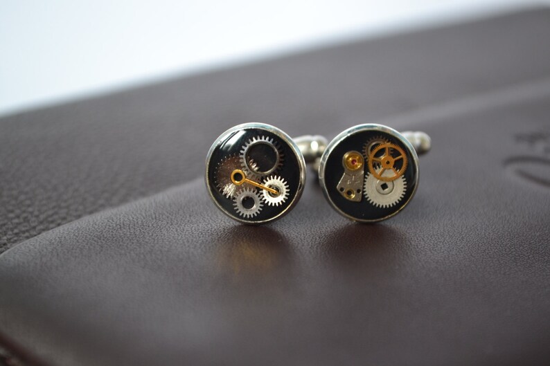 Steampunk cufflinks men cufflinks minimalist cufflinks unique Etsy