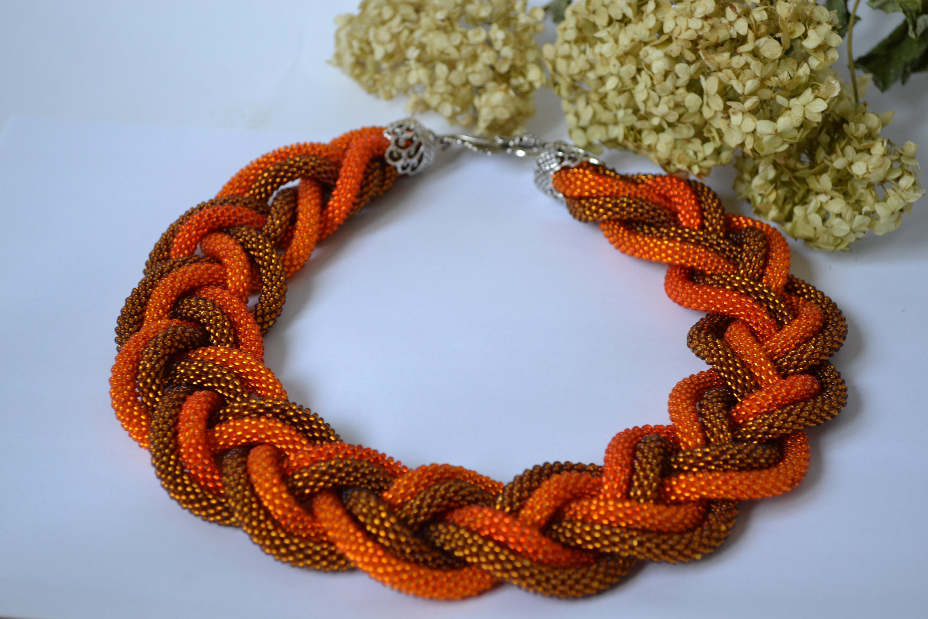 necklace braid necklace for women necklace bead braided Etsy