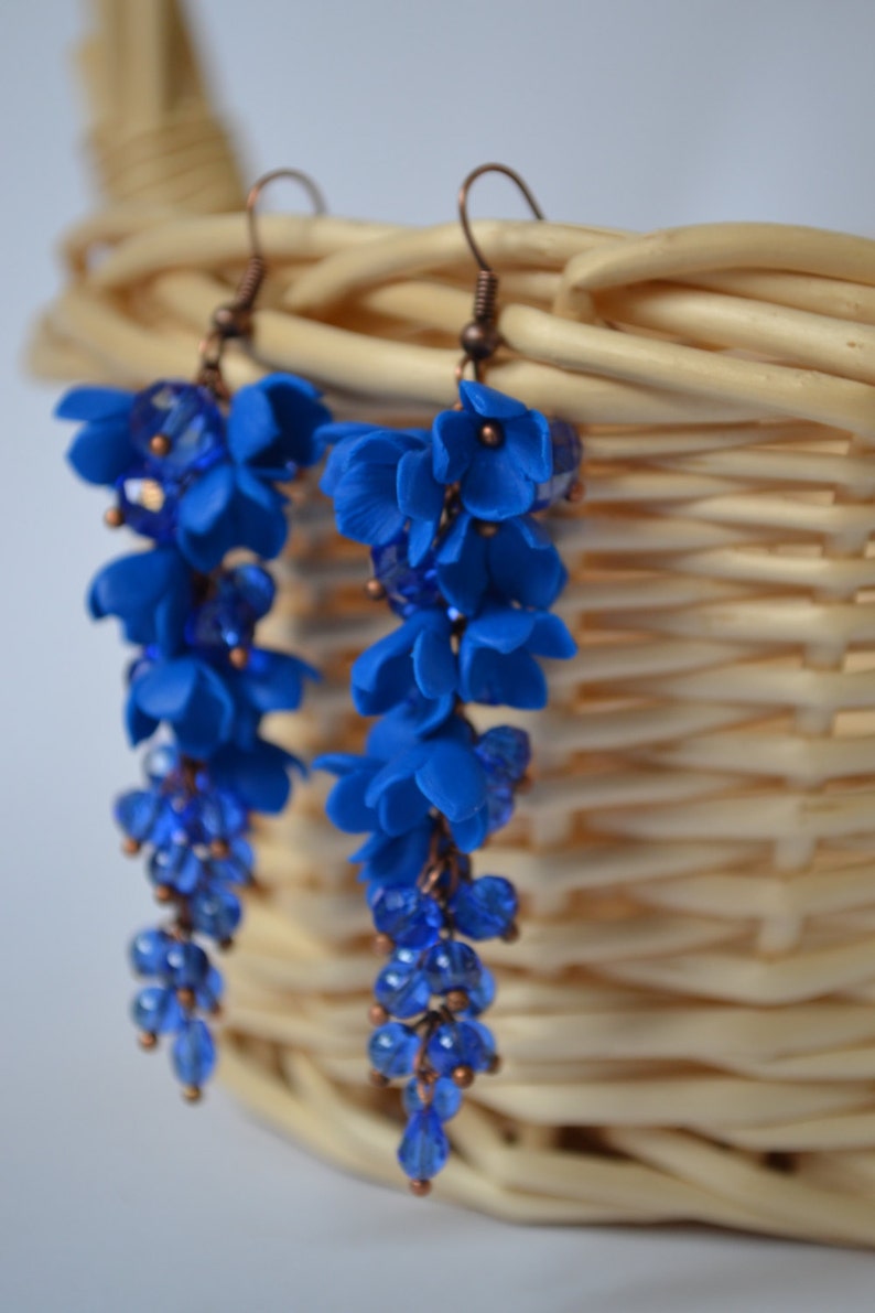 Necklace Polymer Clay Jewelry With Flowers From Polymer Clay Etsy