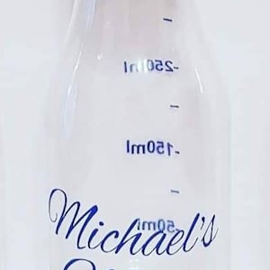 Personalised Plastic Milk Bottle, milk tracker, upto 350ml milk bottle, Milk measuring bottle