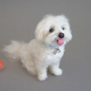 Custom Needle Felted Maltese Dog Portrait, Maltipoo, Shorkie, Bichon Commission Gift, Felt Animal, Custom Dog Portrait Sculpture, Miniature