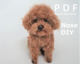 Needle Felted Dog Polymer Clay Nose DIY PDF Tutorial: How to Make Polymer Clay Noses for Small Needle Felted Animals. Fun and Easy to Make!