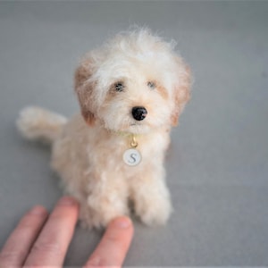 Needle Felted GoldenDoodle, Cockapoo Dog, Custom Pet Replica Portrait, Pet Loss Gift, Dog Art, Needle Felted Cavapoo, Pet Memorial Miniature