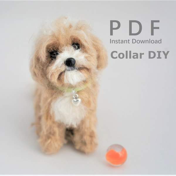 Needle Felted Dog COLLAR PDF Tutorial: How to Make Cute Collars for Small Needle Felted Animals, No Pattern! Miniature Accessory DIY