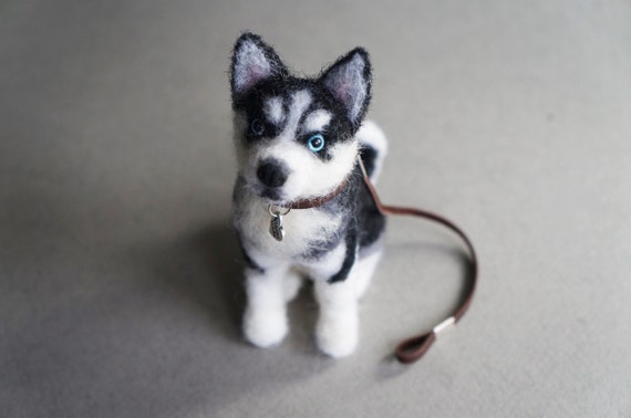 Needle Felted Dog Siberian Husky Puppy Custom Pet Portrait Etsy
