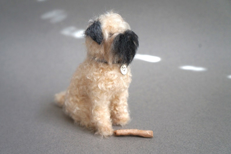 Needle Felted Wheaten Terrier Gift Statue, Custom Dog Portrait Sculpture Art, Pet Loss Gift, Miniature Animal, Pet Memorial Stocking Stuffer image 7