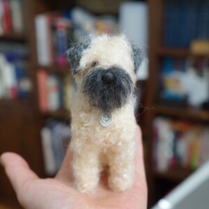 Needle Felted Wheaten Terrier Gift Statue, Custom Dog Portrait Sculpture Art, Pet Loss Gift, Miniature Animal, Pet Memorial Stocking Stuffer image 10