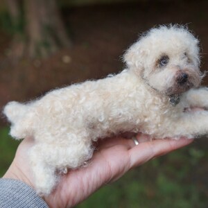 Needle Felted Wheaten Terrier Gift Statue, Custom Dog Portrait Sculpture Art, Pet Loss Gift, Miniature Animal, Pet Memorial Stocking Stuffer image 5