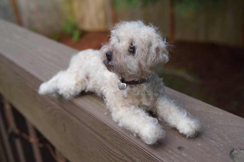 Needle Felted Wheaten Terrier Gift Statue, Custom Dog Portrait Sculpture Art, Pet Loss Gift, Miniature Animal, Pet Memorial Stocking Stuffer image 4