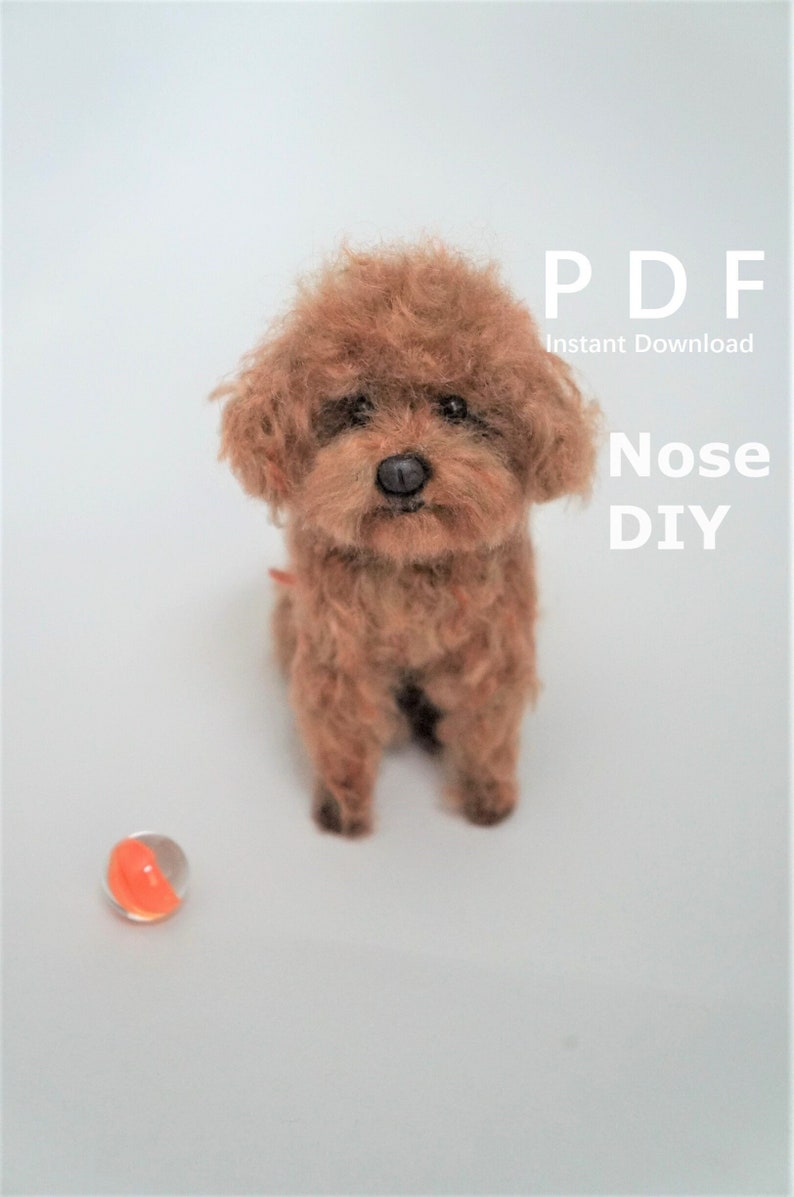 Needle Felted Dog Polymer Clay Nose DIY PDF Tutorial: How to Make Polymer Clay Noses for Small Needle Felted Animals. Fun and Easy to Make image 1