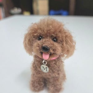 Needle Felted Dog Toy Poodle, Red, Brown & Black Wool Poodle Animal Pet Portrait, Mother's Day Gift, Blythe Doll Accessory, Stocking Stuffer image 10
