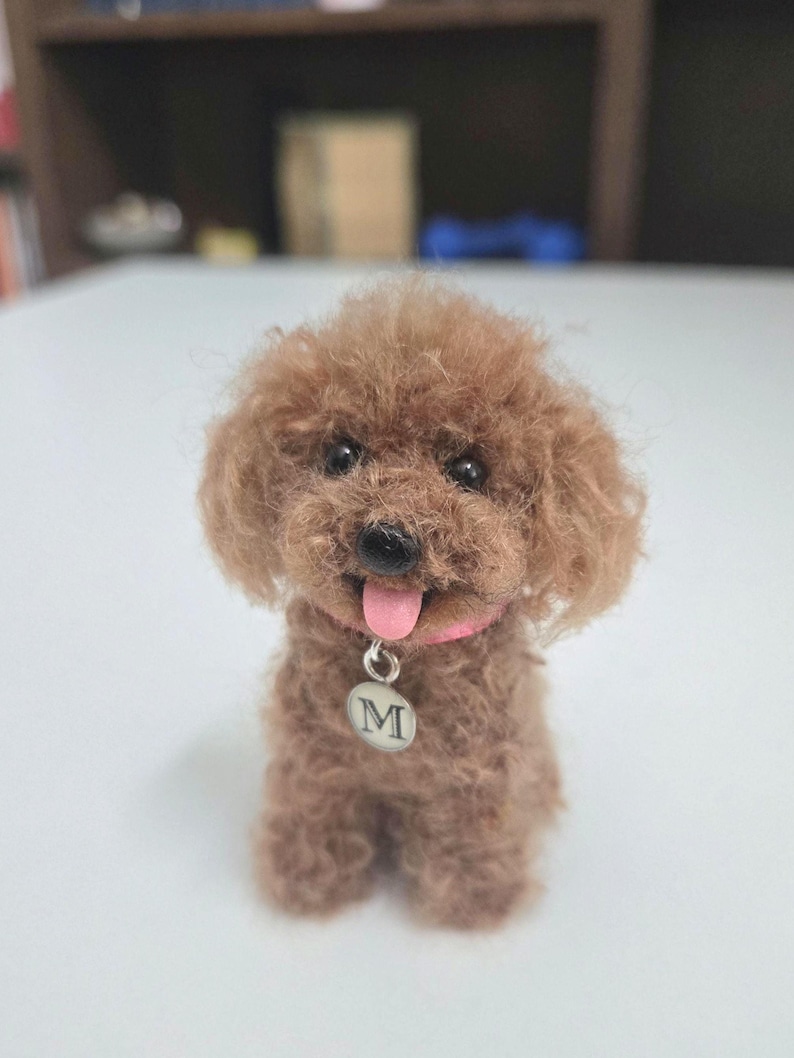 Needle Felted Dog Toy Poodle, Red, Brown & Black Wool Poodle Animal Pet Portrait, Mother's Day Gift, Blythe Doll Accessory, Stocking Stuffer image 10