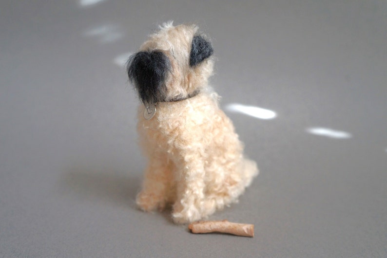 Needle Felted Wheaten Terrier Gift Statue, Custom Dog Portrait Sculpture Art, Pet Loss Gift, Miniature Animal, Pet Memorial Stocking Stuffer image 8