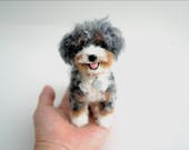 Custom Needle Felted Bernedoodle Dog, Bernie Dog Gift, Felted Bernedoodle Pet Portrait, Needle Felted Dog Memorial, Pet Loss Gift, Miniature
