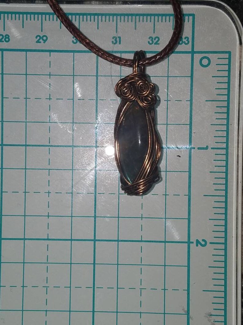 Amazing Labradorite Gemstone Cabochon Wire Wrapped Pendant