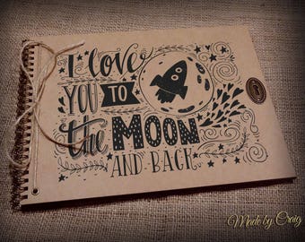 Keepsake Love You To The Moon Scrapbook Photo Album Valentines Gift Idea