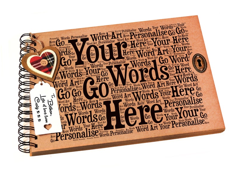 Word Cloud//Poetry Photo Album//Scrapbook//Autograph Book Personalised Disney