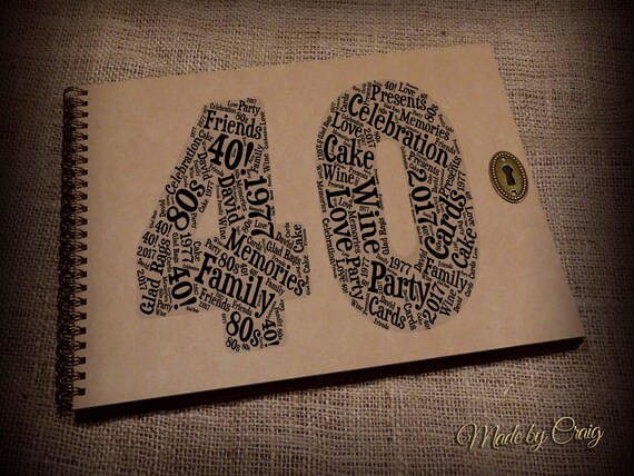 personalised 40th birthday guestbook