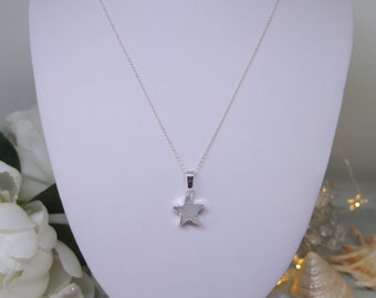 Grey drusy star necklace - Sparkling star necklace - Silver star necklace - Mindfulness necklace - Mindfulness star necklace - 18 inch chain