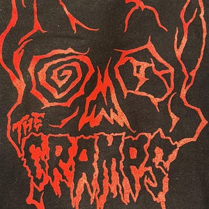 Cramps skull t-shirt custom art design very limited 2XL XXL