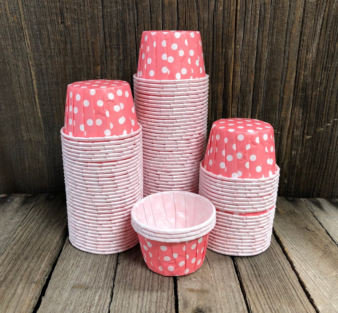 100 Pink Snack Cups, Candy Cups, Nut Cups, Bulk Party Supply, Mini Ice
