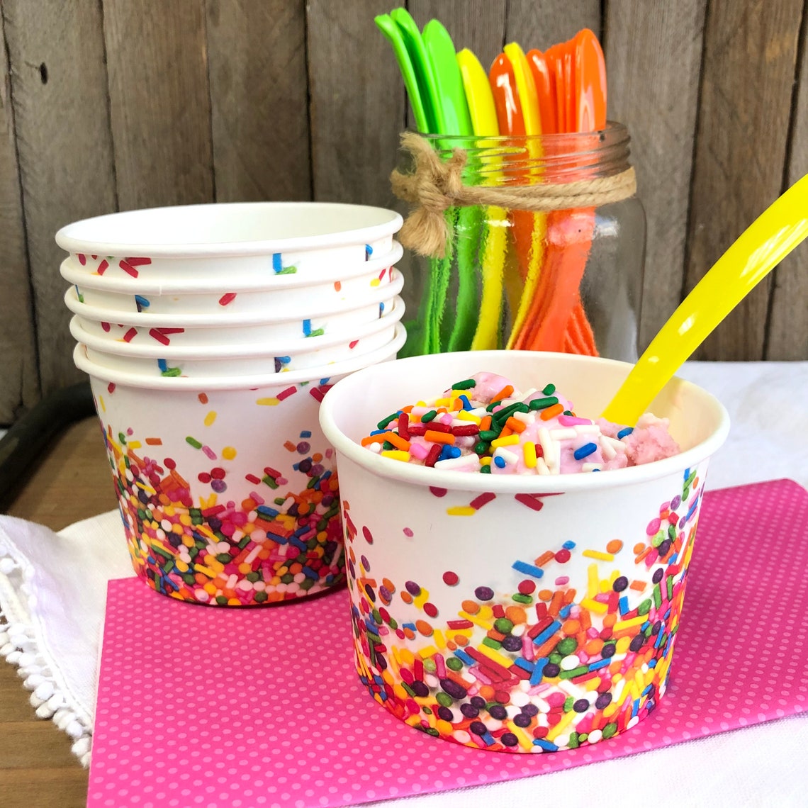 Sprinkles Ice Cream Party Kit for 12 6 Ounce Ice Cream Bowls Etsy Sweden