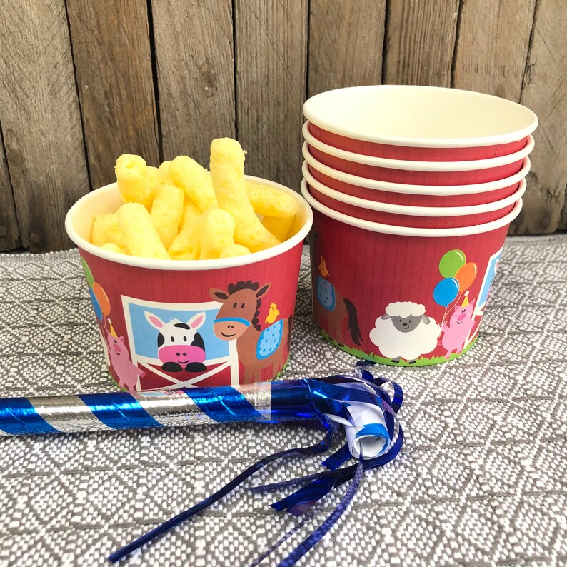 Barnyard Farm Theme Party Supply 8 Ounce Ice Cream Bowls Etsy