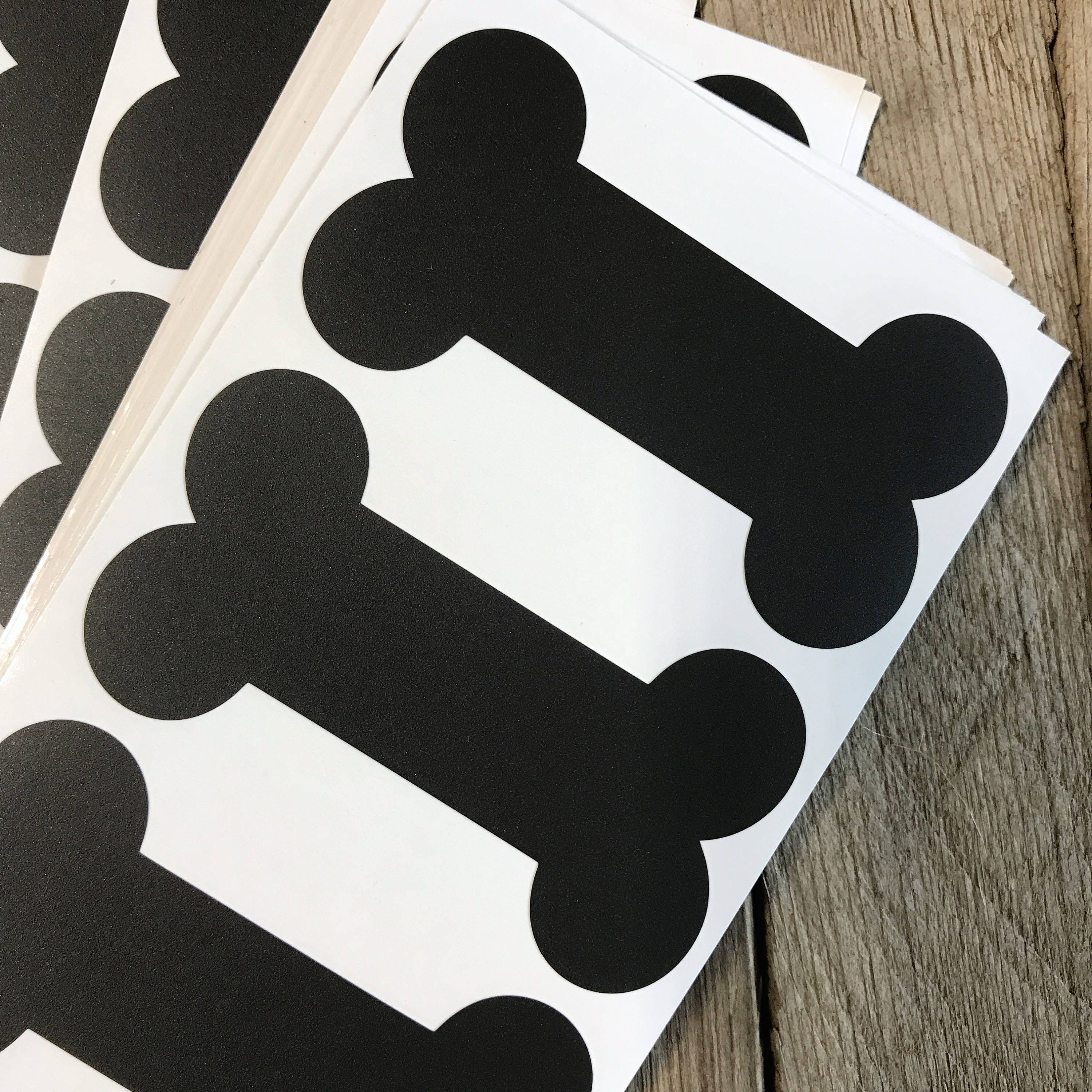 Dog Bone Chalkboard Labels 60 Vinyl Labels Puppy Birthday Etsy UK
