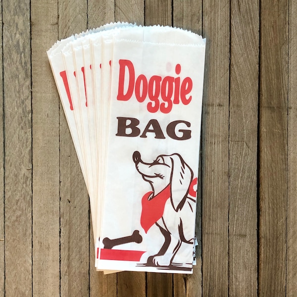 30 Paper Doggie Bags, Dog Treat Bag, Dog Party Supply, Homemade Dog Treat Bags