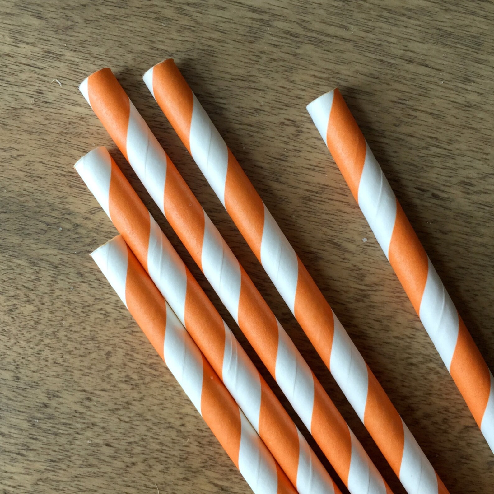 Orange Straws 50 Stripe Straws Orange Paper Straws Birthday Etsy