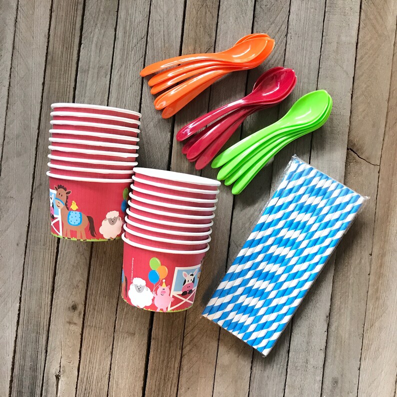 Barnyard Farm Theme Party Supply 8 Ounce Ice Cream Bowls Etsy