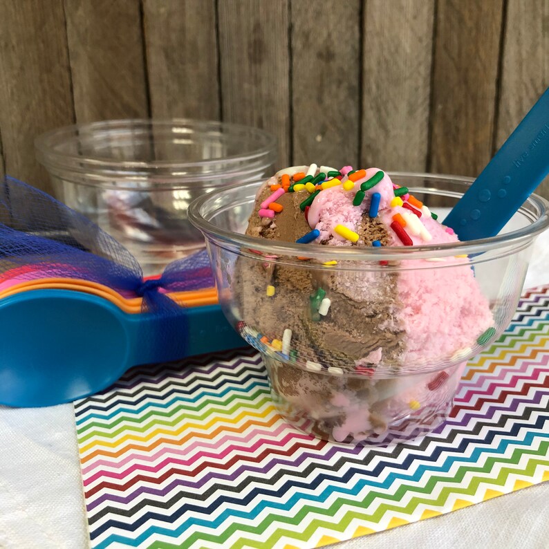 Ice Cream Sundae Kit Clear Plastic 8 Ounce Dessert Dishes Etsy